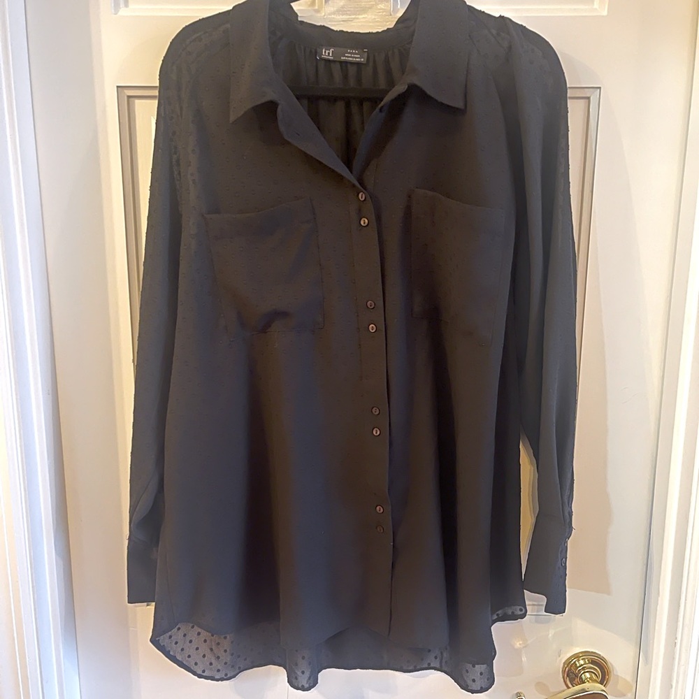 NWOTs Zara Semi Sheer Blouse (XL)